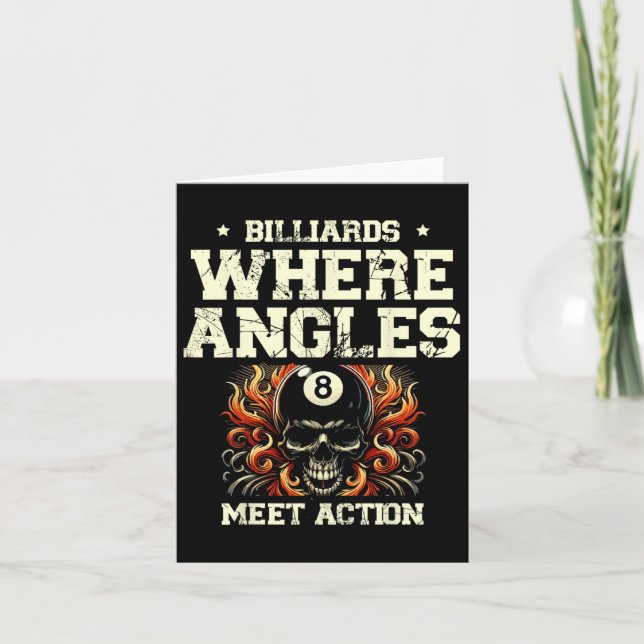 Billiards där vinklar möter aktionsvariard Cue Po Kort (Framsida)