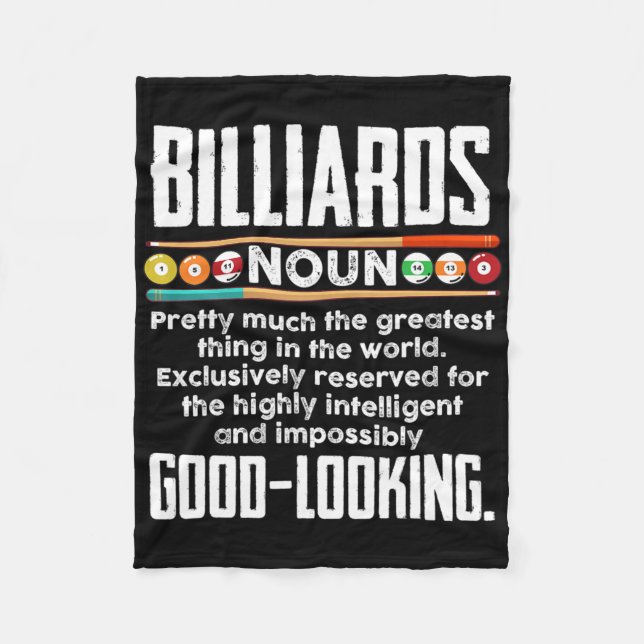 Billiards Definition - Lusjniard 8 Boll Bassäng Fleecefilt (Framsidan)