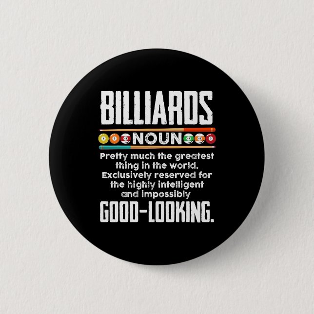 Billiards Definition - Lusjniard 8 Boll Bassäng Knapp (Framsida)