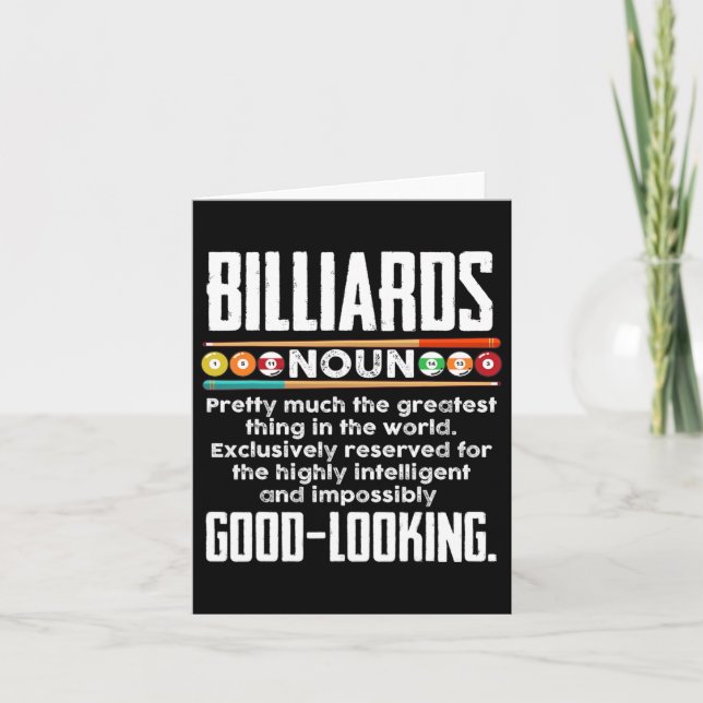 Billiards Definition - Lusjniard 8 Boll Bassäng Kort (Framsida)