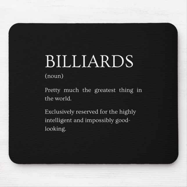 Billiards Definition - Lustigt Sarkastic Billiards Musmatta (Framsidan)