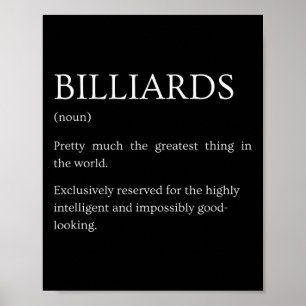 Billiards Definition - Lustigt Sarkastic Billiards Poster