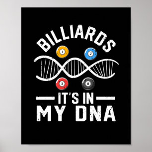 Billiards Det finns i min DNA-funny Bassäng Poster