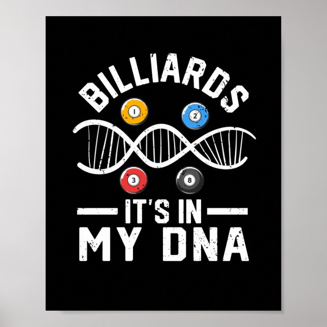 Billiards Det finns i min DNA-funny Bassäng Poster (Framsidan)