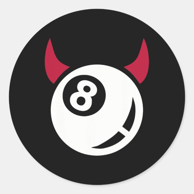 Billiards Djävulen Runt Klistermärke (Framsida)