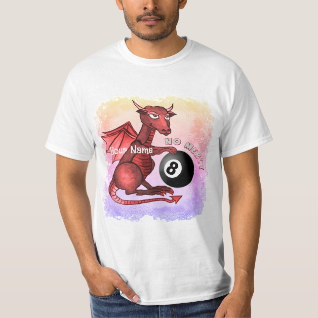 Billiards Dragon  T Shirt (Framsida)