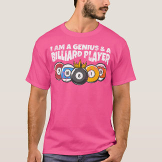 Billiards eller Billard Genius Funny Bassäng Billi T Shirt