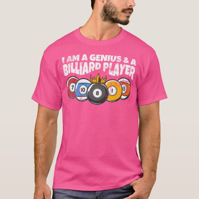 Billiards eller Billard Genius Funny Bassäng Billi T Shirt (Framsida)