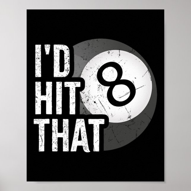 Billiards funna ID Slått att Bassäng Player 8 åtta Poster (Framsidan)