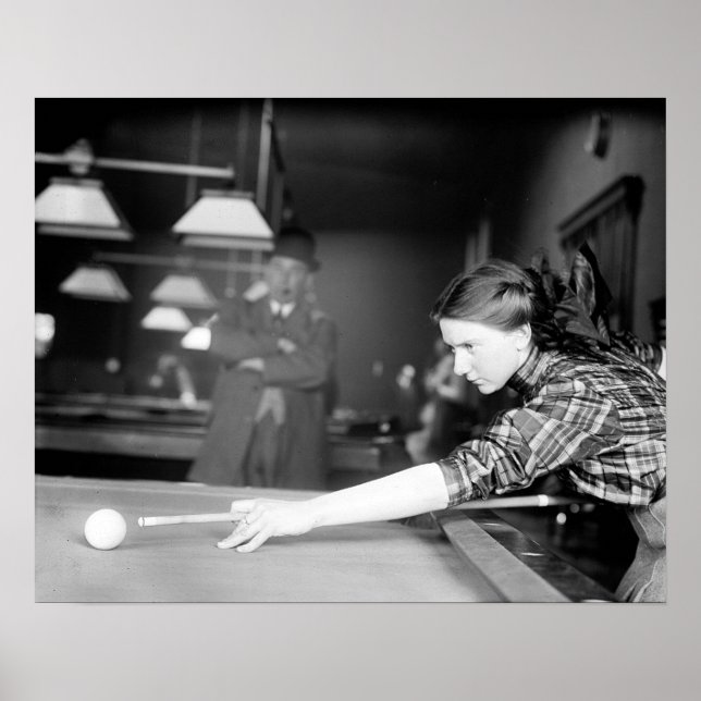 Billiards Game, 1910. Vintage Photo Poster (Framsidan)