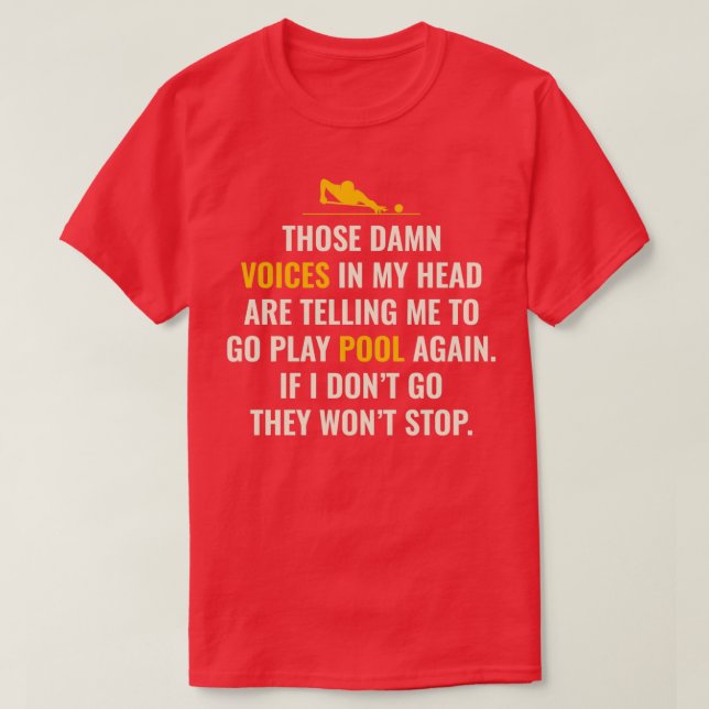 Billiards Game Bassäng Player Cue Boll Sport Funny T Shirt (Design framsida)