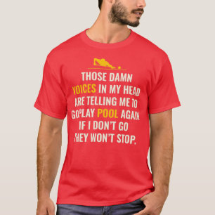 Billiards Game Bassäng Player Cue Boll Sport Funny T Shirt