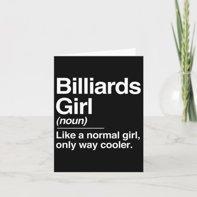 Billiards Girl Definition Normal only Cooler Cue S Kort (Framsida)