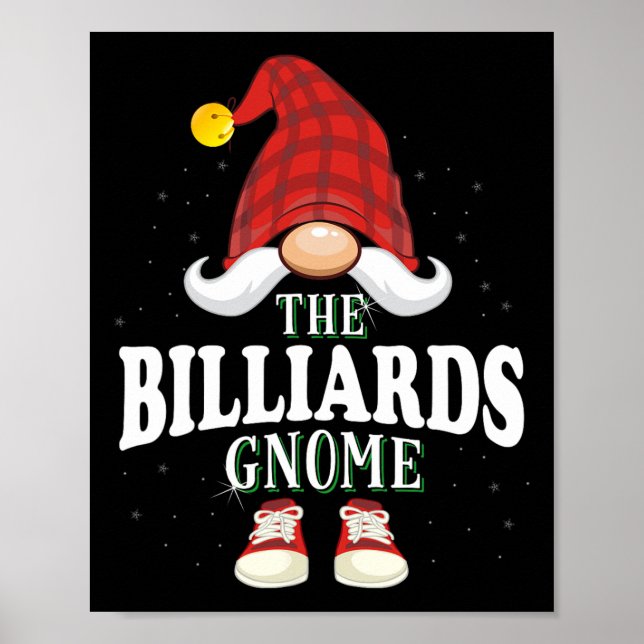 Billiards Gnome-familjen jul Pajama Poster (Framsidan)