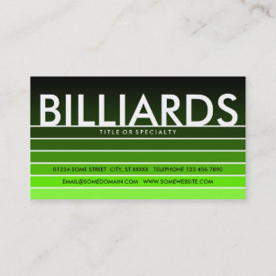 BILLIARDS-gröntens färgruta Visitkort