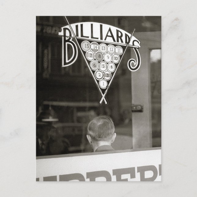 Billiards Hall, 1938 Vykort (Framsida)