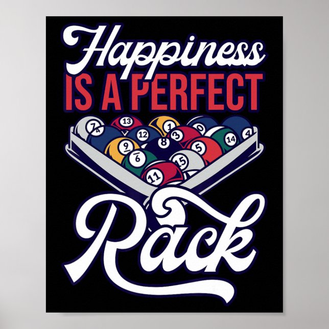 Billiards Happiards Perfekt Rack Bassäng Poster (Framsidan)