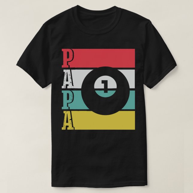 Billiards Idea Funny Pappa Fars dag Present T Shirt (Design framsida)