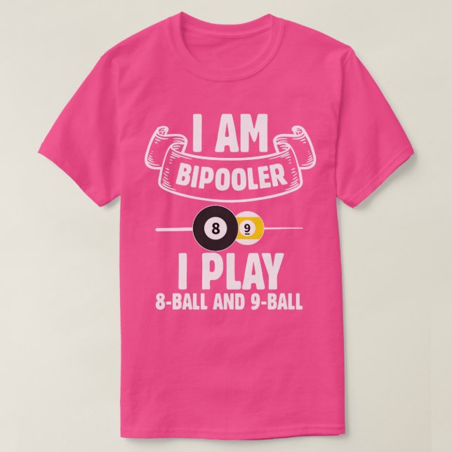 Billiards jag är Bipooler 8 Boll Bassäng Snooker T Shirt (Design framsida)