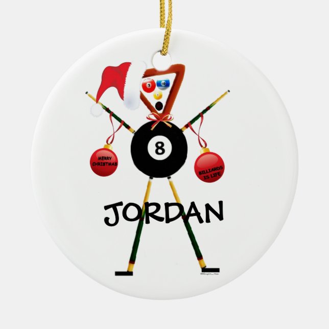 Billiards jul julgransprydnad keramik (Framsidan)