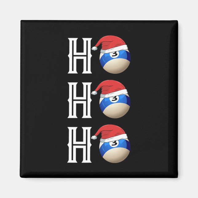 Billiards jul Santa Hat Bassäng Hall Party Gift Magnet (Framsidan)