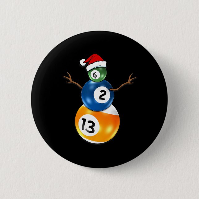 Billiards jul Snögubbe med Bassäng Bord Knapp (Framsida)