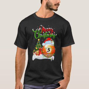 Billiards Julafton Dekorationer Santa Billiards Kr T Shirt