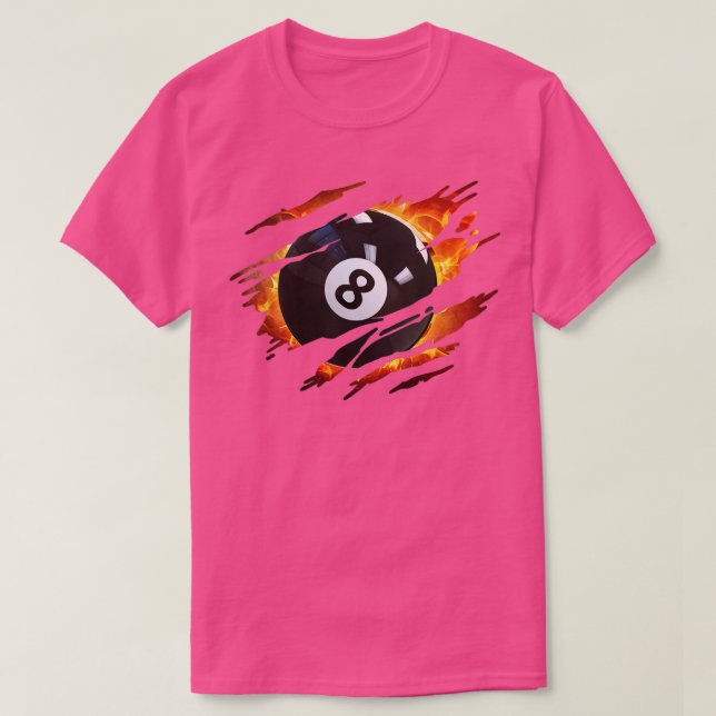 Billiards Manar 8 Boll Bassäng's Bassäng League T Shirt (Design framsida)