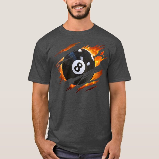 Billiards Manar 8 Boll Bassäng's Bassäng League T Shirt (Framsida)
