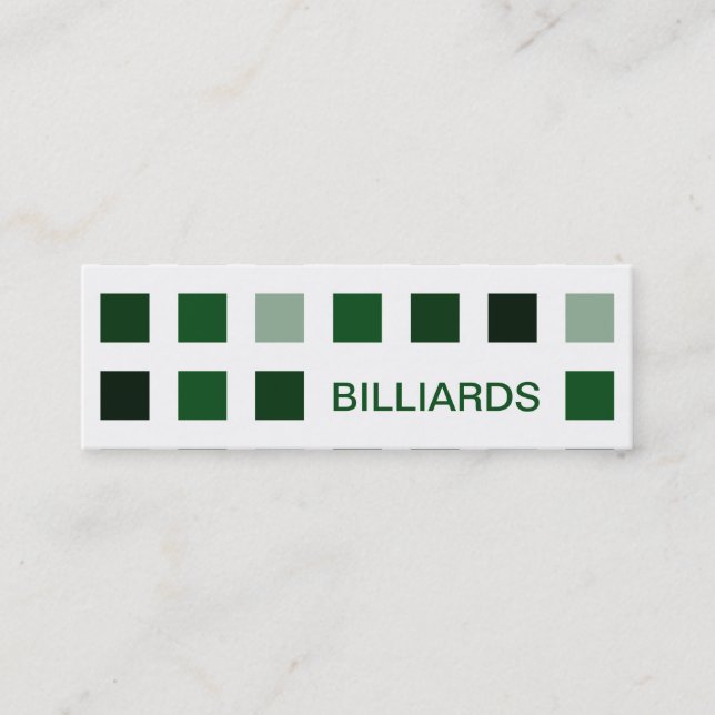 BILLIARDS (modets kvadrater) Mini Visitkort (Framsida)