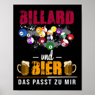 Billiards och öl som Kostym mig Bassäng miljard Sn Poster