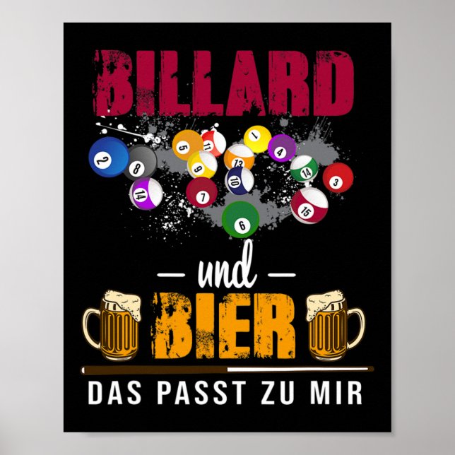 Billiards och öl som Kostym mig Bassäng miljard Sn Poster (Framsidan)