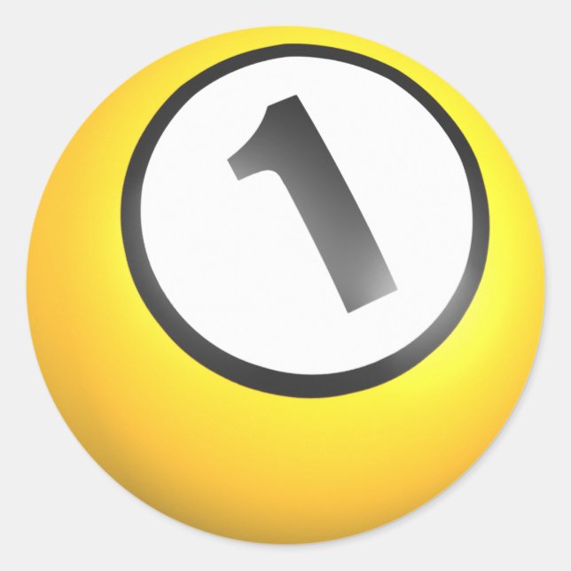 Billiards One Boll Runt Klistermärke (Framsida)