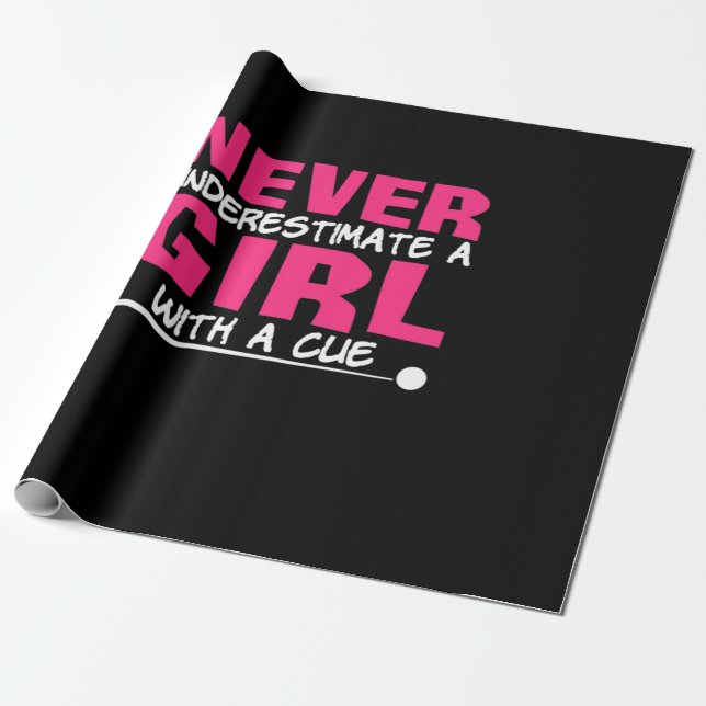 Billiards Player | Bassäng Billiards Girl med Cue Presentpapper (Utrullad)