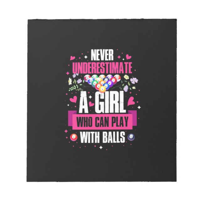 Billiards Player Den här tjejen kan spela Bassäng- Anteckningsblock (Framsida)