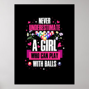 Billiards Player Den här tjejen kan spela Bassäng- Poster