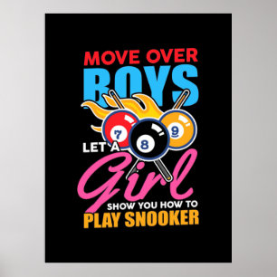 Billiards Player Den här tjejen spelar biljardsp Poster