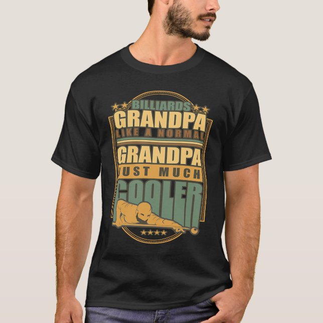 Billiards Player Granpa  Snooker Grandfather T Shirt (Framsida)