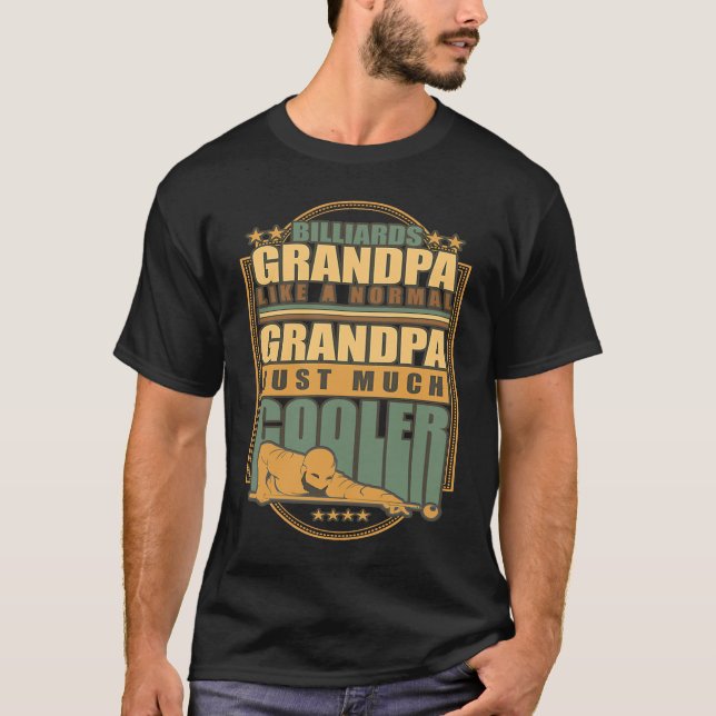 Billiards Player Granpa Snooker Grandfather T Shirt (Framsida)