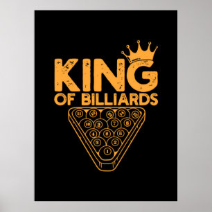 Billiards Player Kung i fakturering Poster