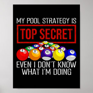 Billiards Player min Bassäng-strategi är topphemli Poster