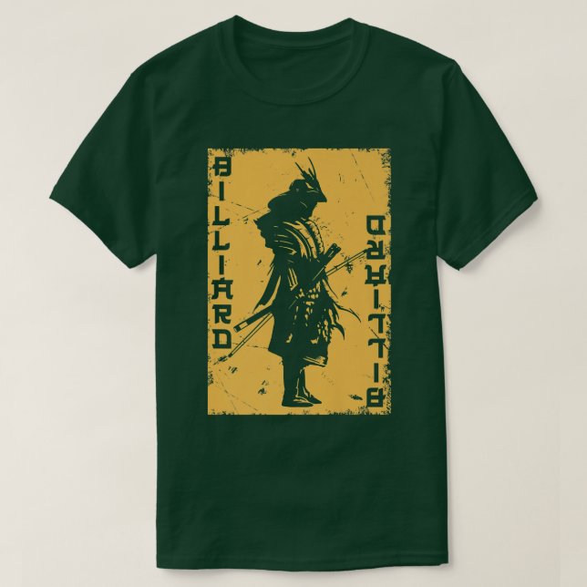 Billiards Player Samurai Japan Warrior Snooker Poo T Shirt (Design framsida)