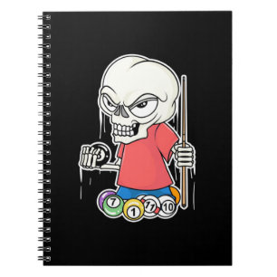 Billiards Player Skull Billiard Player Anteckningsbok