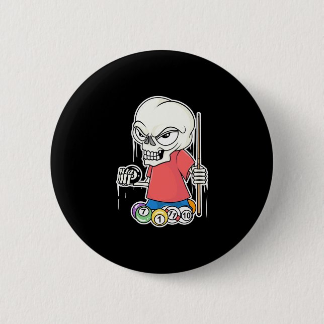 Billiards Player | Skull Billiard Player Knapp (Framsida)
