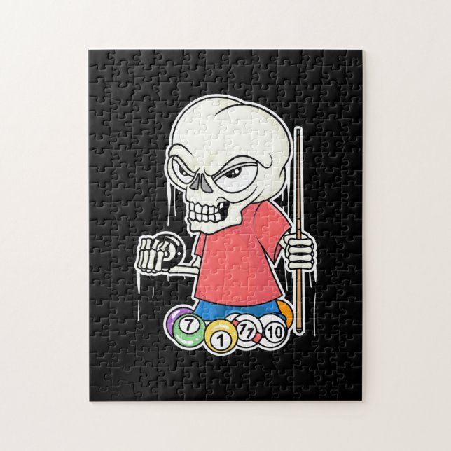 Billiards Player | Skull Billiard Player Pussel (Vertikal)