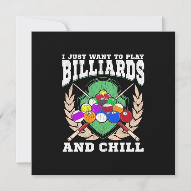 Billiards Player | Spela upp biljetter och kyla Inbjudningar (Framsida)