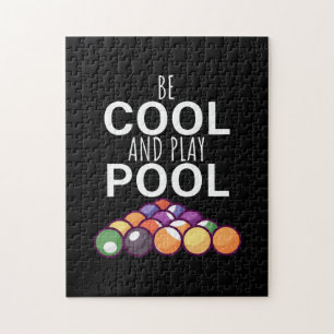 Billiards Player Vara Coola och spela Billiard B Pussel