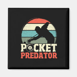 Billiards Pocket Predator 8 Boll Funny Manar Retro Magnet