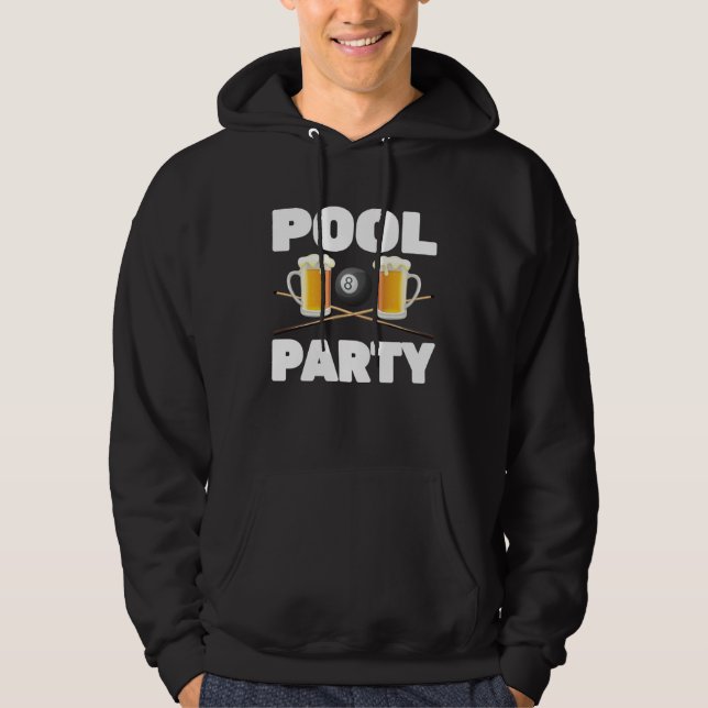 Billiards  Pool Party  Snooker Player  Beer  Bar P Hoodie (Framsida)