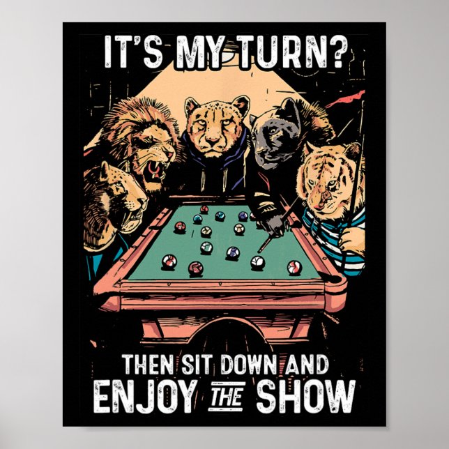 Billiards Rack Cue Stick Bassäng Bord Billiard Pla Poster (Framsidan)